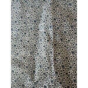 Vtg Small Scale Floral Quilting Cotton Fabric Muted Blue Gray Craft  44”x46”